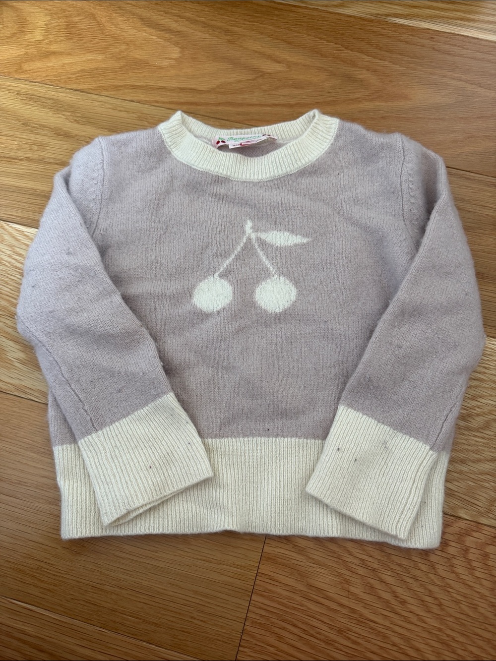 Bonpoint Girls 100% Cashmere Cherry Sweater Size 4